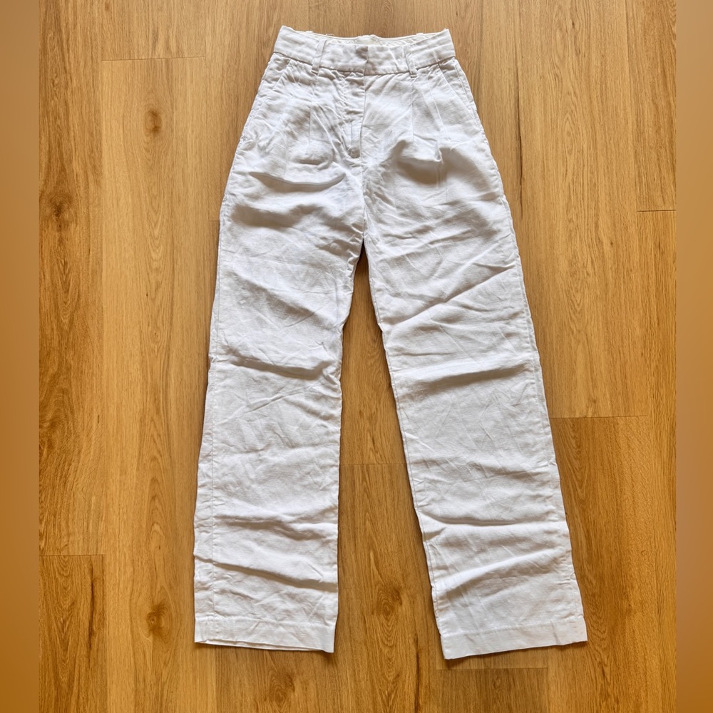 Effortless Pants White Linen